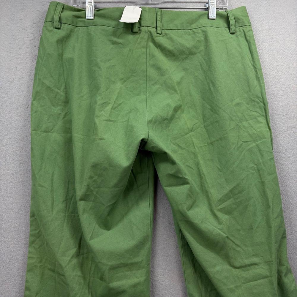 J.Crew Trousers Womens 12 Bright Green Wide Baggy Cotton Blend Chino Pants NEW - Picture 3 of 13